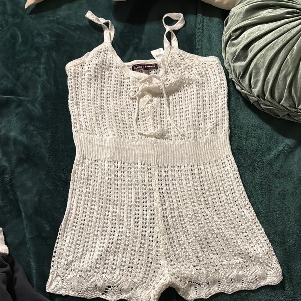 Bathing suit White Crochet One Piece cover up